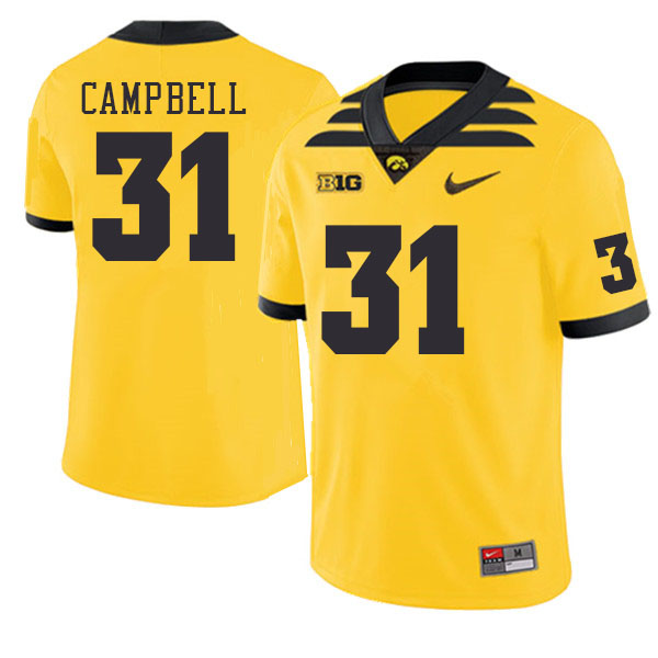Iowa Hawkeyes #31 Jack Campbell College Football Jerseys Stitched Sale-Gold